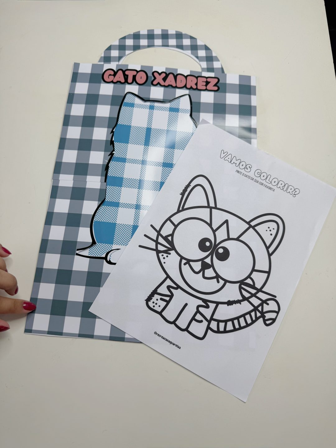 Sacola Gato Xadrez - Imagem 4