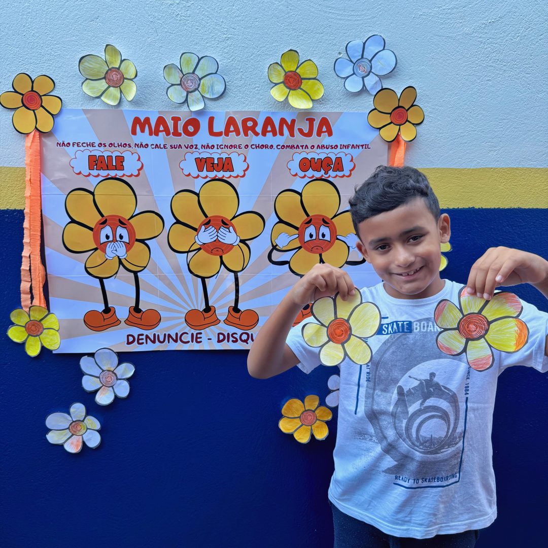 Painel interativo maio laranja