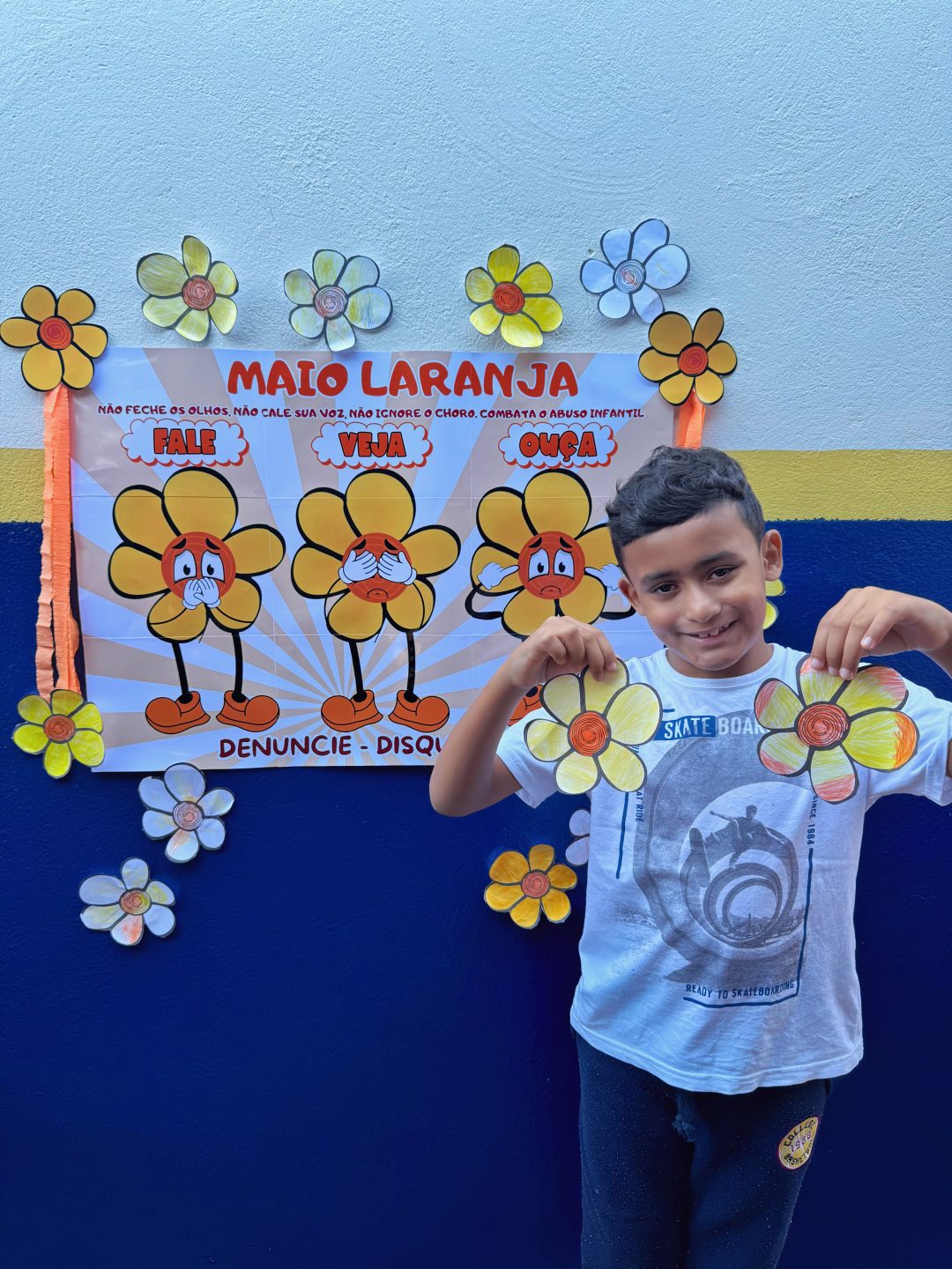 Painel interativo maio laranja