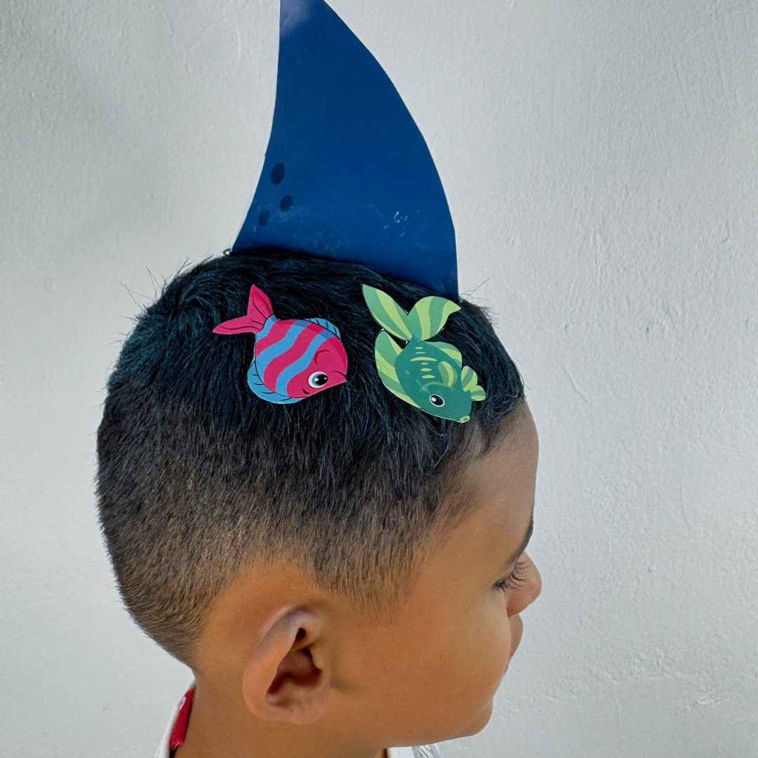 Cabelo maluco e meia maluca tubarão