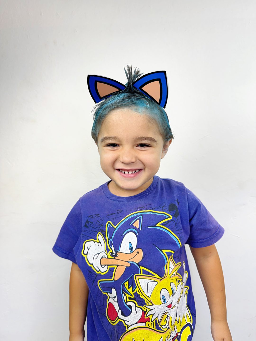 Cabelo e meia maluca Sonic – Recreação Aquarela