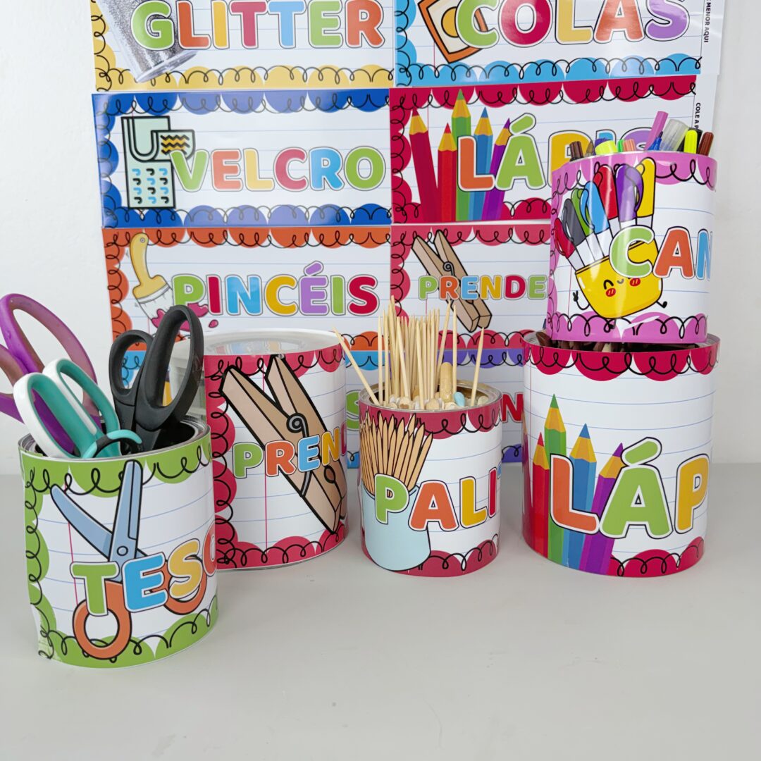 Tags de Organização Criativa para Sala de Aula
