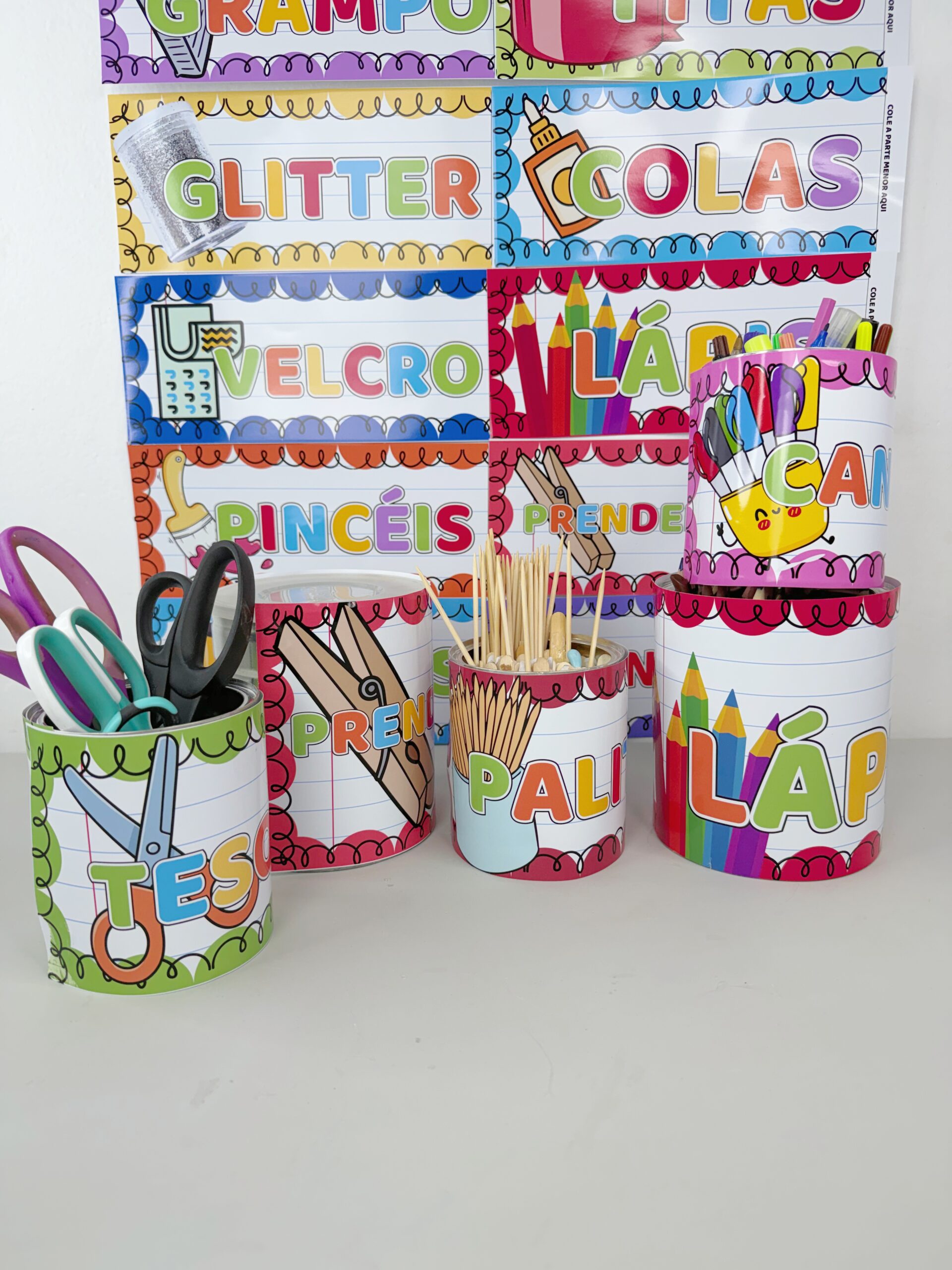 Tags de Organização Criativa para Sala de Aula