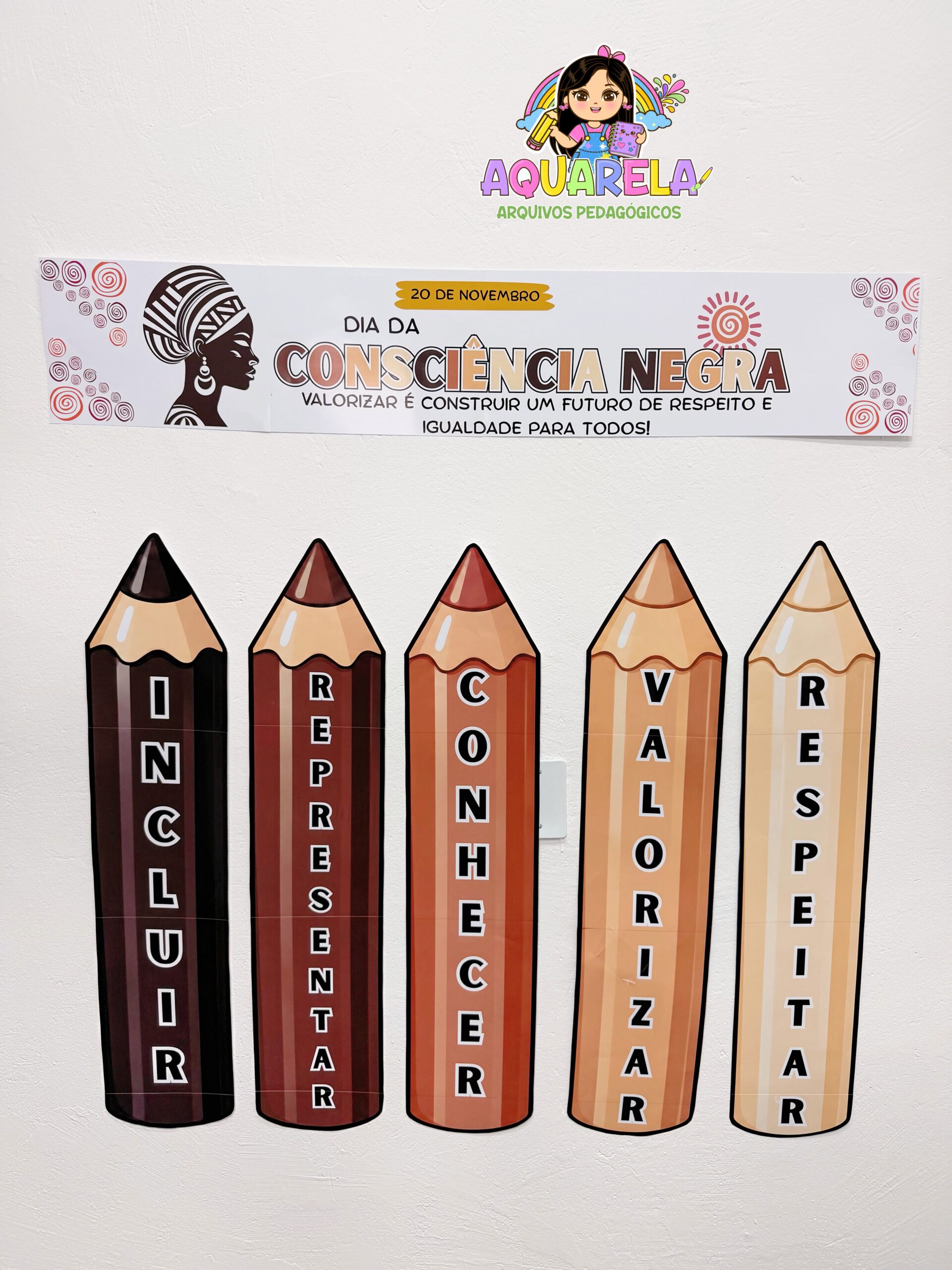 Kit Painel Consciência Negra | Lápis Tons de Pele